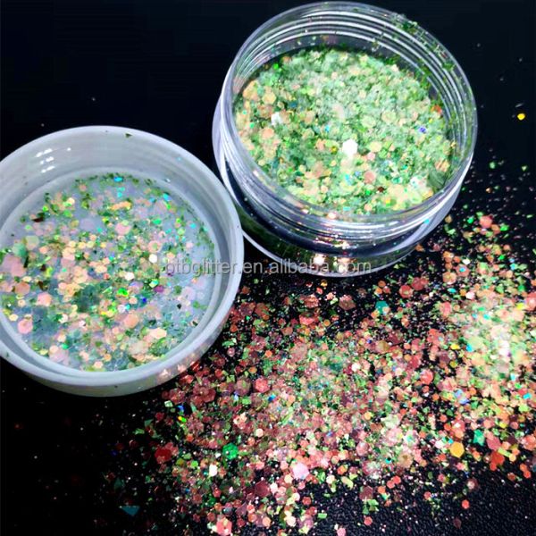 Resin Mixed Body Glitter Glittering Bling Open Circle Shaped for Nail Art Craft on Ramadan Graduation Valentine's Day
