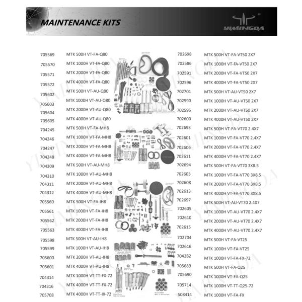Part No 705571 MTK,FA-Q80,2000H Maintenance Kits For Garment Cutter