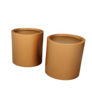 Wholesale Paint baking technology golden round metal planter flower pot from china suppliers
