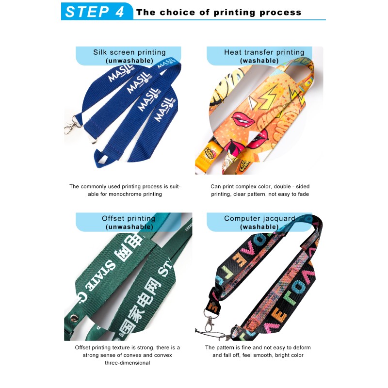 Customized Plastic Lanyard String Badge Clip Sublimation Printed 25mm Thick