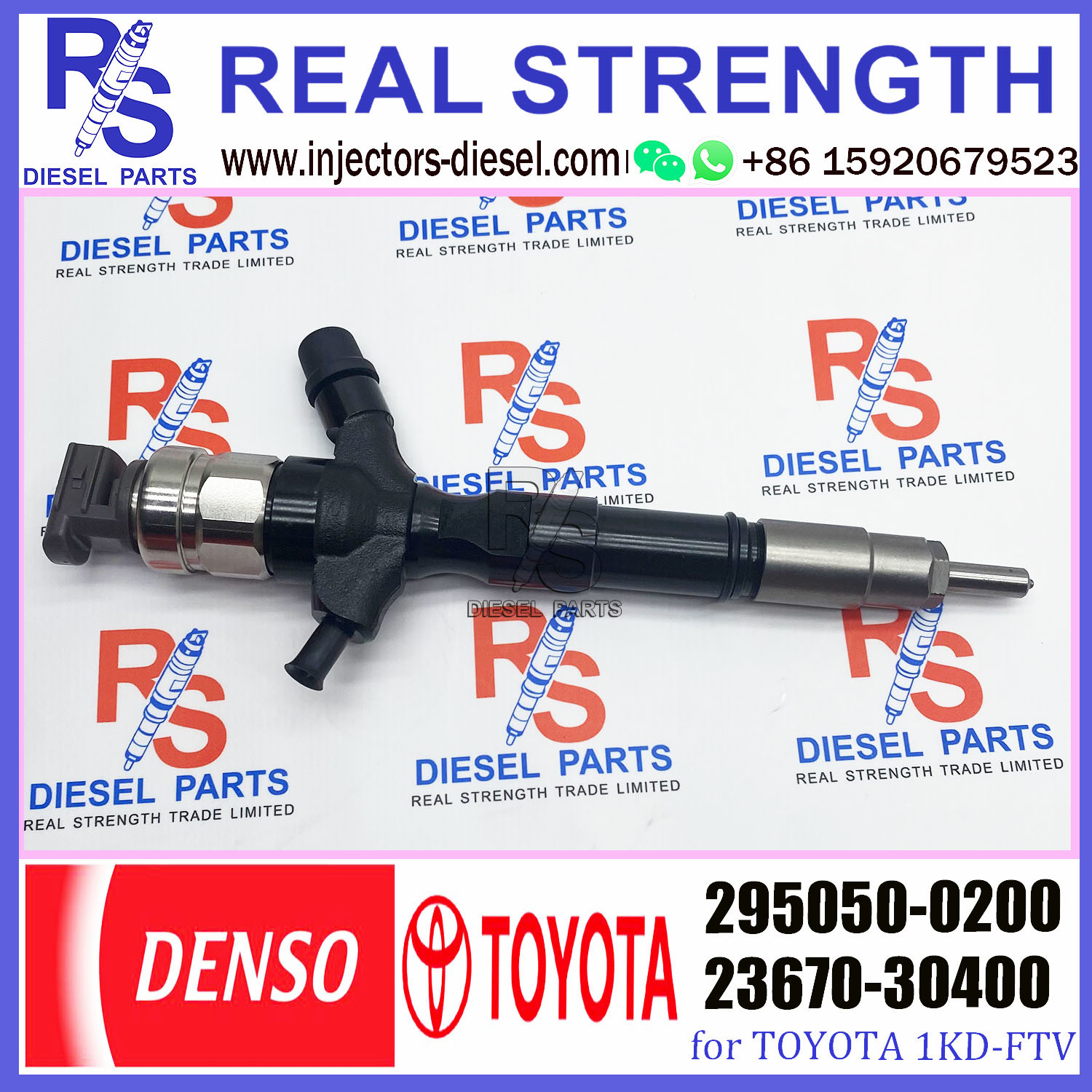 23670-09350 Common Rail Injector 23670-30400 Fuel Sprayer 295050-0200 For Toyota Hilux 1KD-2KD D4D Injector