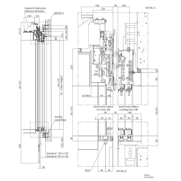 Elevator Two-Panel Side Opening Cabin Door – Compact, Durable & Low-Maintenance Access Solution