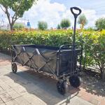 Collapsible Picnic Camping Cart Extended Capacity Folding Wagon Four Big PVC