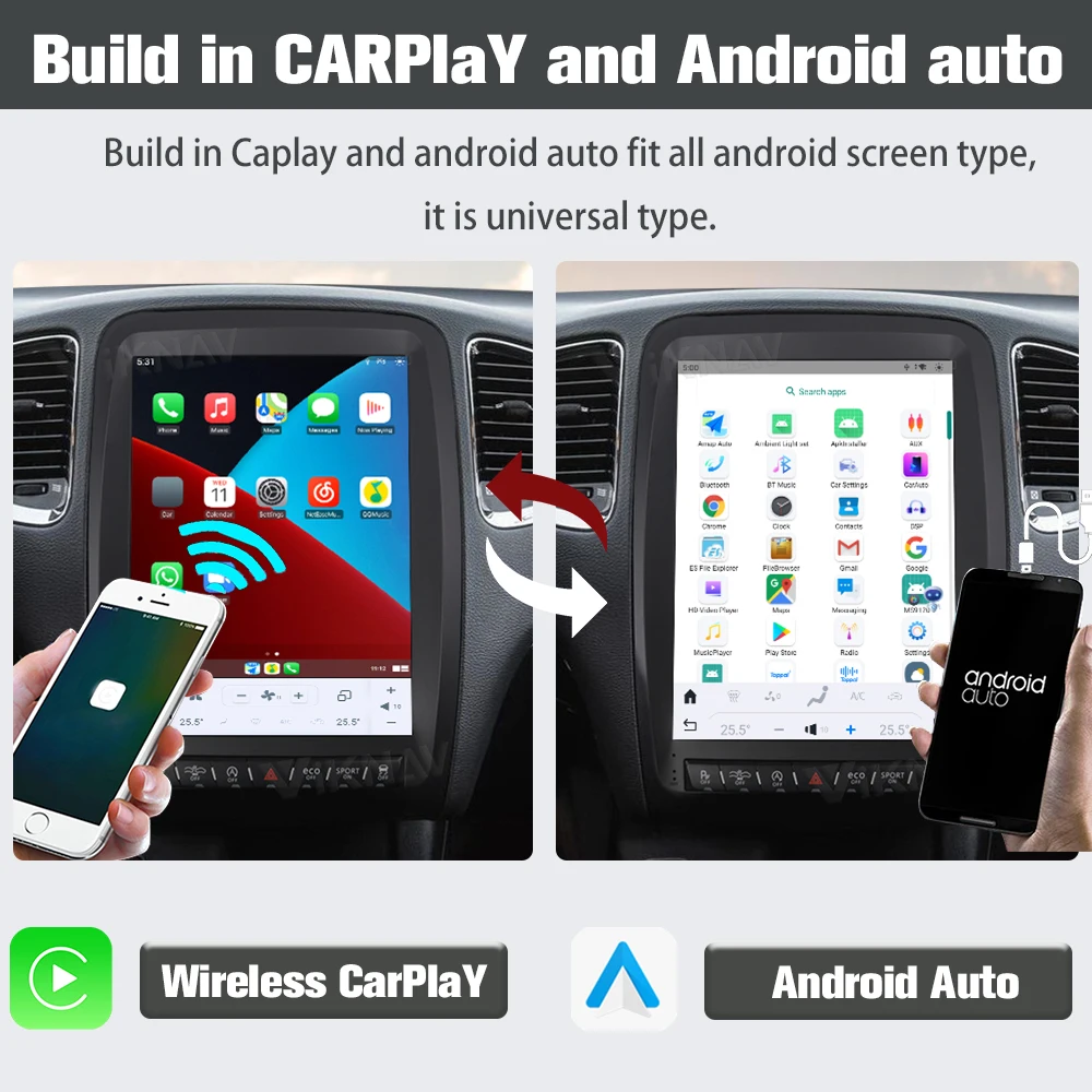 VIKNAV 12.1 inch For Dodge Durango 2014-2016 Android Radio GPS Navigator Carplay Touch Screen