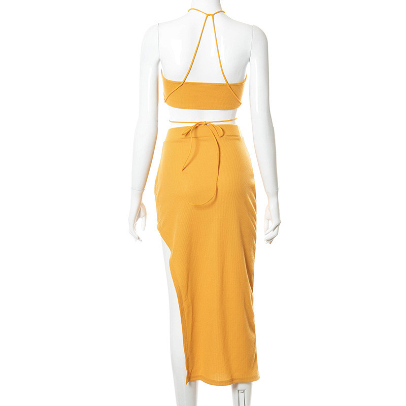 2 Set Halter Straps Womens Party Maxi Dresses Wrap Breasts And Navel