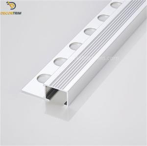 Wholesale Slip Resistant Tile Edge Trim For Stairs Box Edge Shiny Silver Color from china suppliers