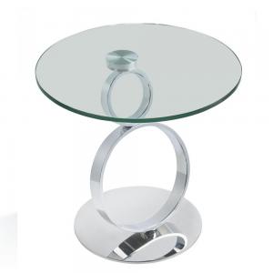 China Durable Tempered Glass Coffee Tables , Multifunctional Cafe Table Round on sale