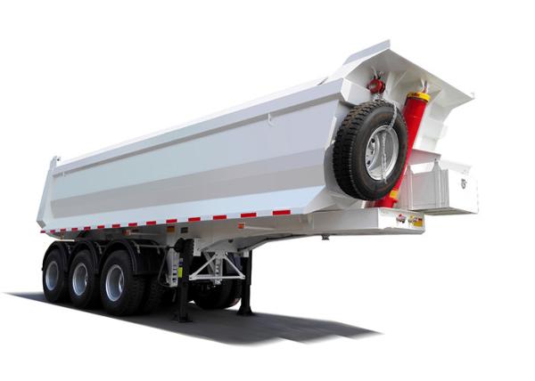 50 Ton U Type Low Bed Semi Trailer Body Tipping , 3 BPW Axles Dumpping Semi
