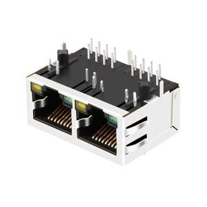 Wholesale R12-D6010123P1W-4 RJ45 Dual Port Magjack , 10/100BT Connector Cross Pluse from china suppliers