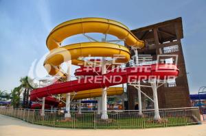 Wholesale Outdoor Fiberglass Water Slides Custom FRP Spiral Red Water Slides CE from china suppliers