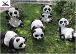 Outdoor High Simulation Panda Fiberglass Statues For Amusement Park Decoration