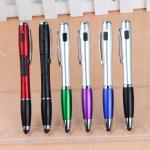 3IN1 LED light promotional plastic pen with touch screen phone gift ball point