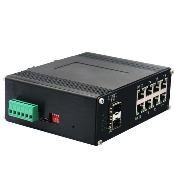 Industrial L2+ Managed Ethernet Switch Din Rail 8 Port 10/100/1000T + 2 Port