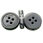 0.15g Coloring Side Logo Round Plastic Buttons Engraved Front Logo Four Hole