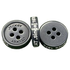 Wholesale 0.15g Coloring Side Logo Round Plastic Buttons Engraved Front Logo Four Hole Little Rim Chalk Buttons from china suppliers