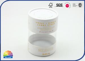 China Cylinder Printed Paper Lid Visible Plastic Tube Wedding Candies Package on sale
