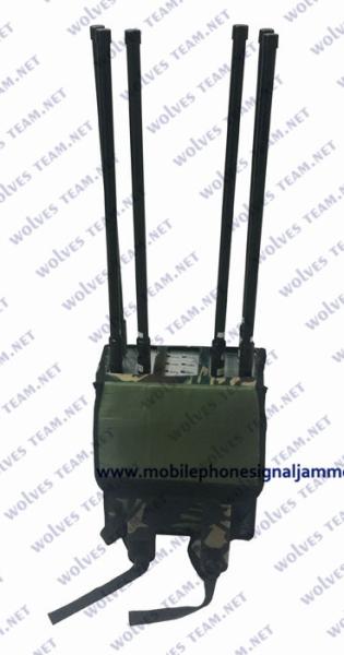 Military 80W High Power RF Signal Backpack Jammer GSM 3G 4G Cell Phone Drone