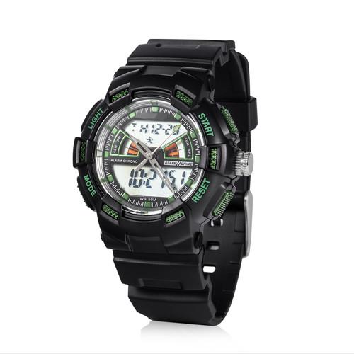 Plastic Digital Watch with Stainless Steel Case Back, 5ATM Water Resistance and