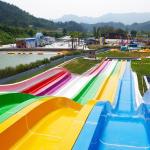 Length 65m/Lane Water Racing Slide Multi Lanes Low Maintenance
