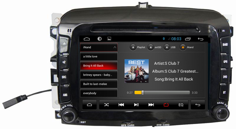 Ouchuangbo car multimedia stereo for Fiat F500 with BT radio 16GB 1024*600 USB android 6.0