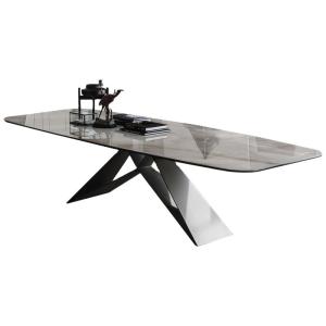 Wholesale 150cm Luxury Dining Table And Chairs Gray Marble Dining Table Set For 2 4 5 6 from china suppliers
