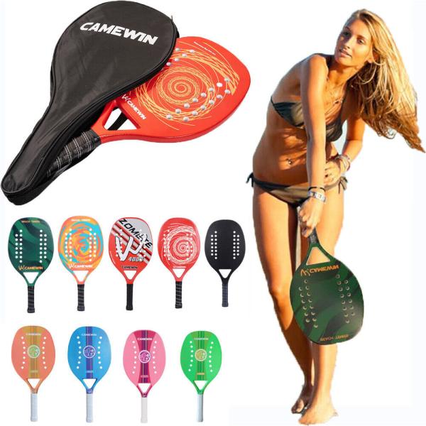 Beach Tennis Padel Racket Carbon Fiber Paddle Racket Soft EVA Face Outdoor Ball