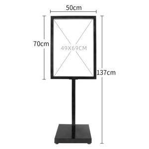 Wholesale Customizable Metal Floor Sign Stands Double Face Poster Display Stand 50 X 70cm Matt Black from china suppliers