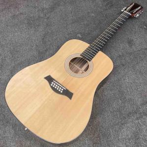 Wholesale Custom 12 Strings Solid Spruce Top Acoustic Guitar in Natural Color from china suppliers