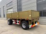 2-Axles Flat Platform flatbed side wall Drawbar Full Trailer With Ladder