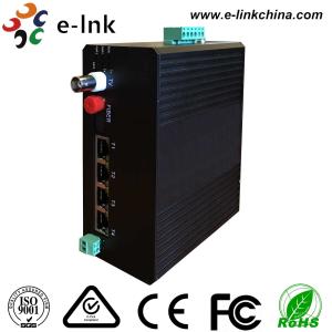Wholesale Video Ethernet Industrial Fiber Media Converter 4 10 / 100M Ethernet 1 Video 1RS485 Data from china suppliers