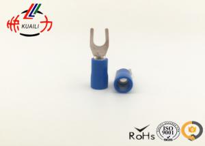 Wholesale SV 2-4 Blue PVC Insulated Female Spade Connector / Tinned Copper Lugs U type cable lug from china suppliers