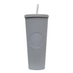 24oz Studded Tumbler Glossy Pink Iced Coffee Cups With Lids Reusable 24 Oz