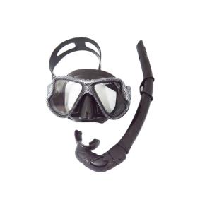Wholesale Customized Logo Black Diving Mask Set with Tempered Glass Lens and Silicone Strap Snorkel Mask Set from china suppliers