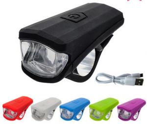 Wholesale Assorted Color Rechargeable Front Bike Light For Cycling Riding Silicone Material from china suppliers