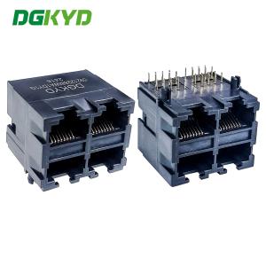 Wholesale RJ45 multi port all plastic connector 2X2 8P8C stacked socket DGKYD59212288IWA1DY1G from china suppliers