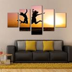 Jumping Girl In The Sun canvas prints living room wall decoration office decor