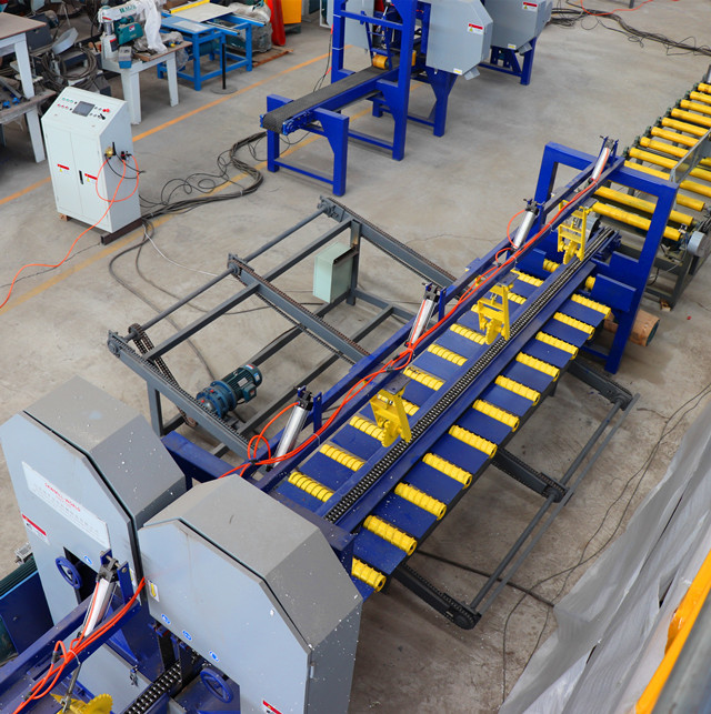 Automatic Wood Bandsaw Twin Vertical Band Sawmill Equipment for log cutting