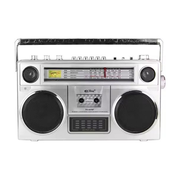 Rechargeable Battery Pack Powered Portable Radio Player for Coffee/Wooden AM /