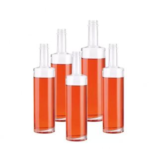 Wholesale Glass Collar Custom 500ml 750ml Vodka Whisky Empty Flint Cup Baijiu Olive Oil Juice Bottle from china suppliers