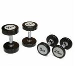 commercial PU dumbbells, PU coated Round Head Fixed Dumbbells with Electroplated