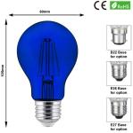 Blue Candelabra Edison Christmas Light Bulbs A19 A60 E27 60*105mm