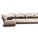 Luxury Solid Walnut Wooden Corner Sofa Set Living Room With Small Table