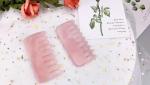 Rose Quartz Jade Gua Sha Comb 21cm Length Handheld