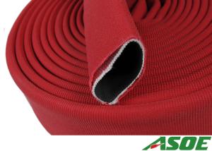 Wholesale EPDM Lined Red Red Lay Flat Fire Hose Abrasion Resistance Plain Weave from china suppliers
