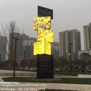 Wholesale creative new design airport station 360 degree spinning rotate led screen from china suppliers