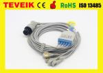 Teveik Medical Factory 5 leads Mindray Round 6pin TPU ECG Cable For Patient