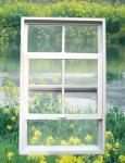 Waterproof Single Hung Vinyl Windows American Style UPVC Vertical Sliding