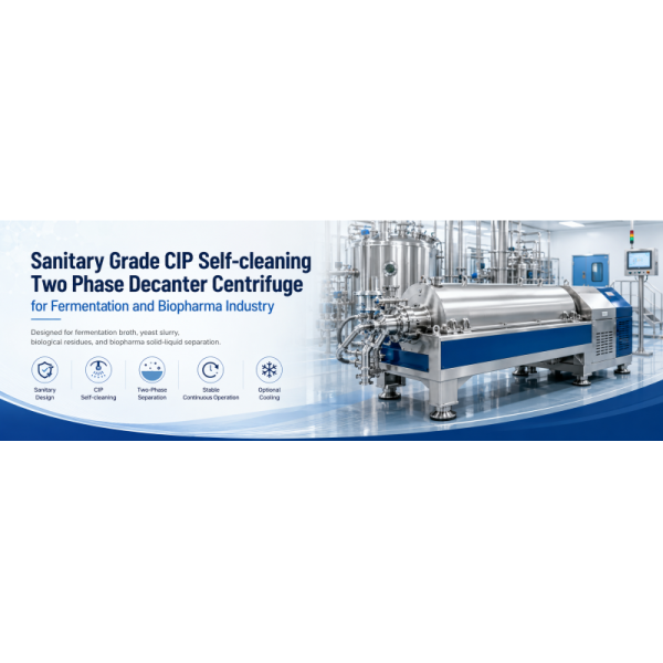 Two Phase Decanter Centrifuge for Fermentation and Biopharma