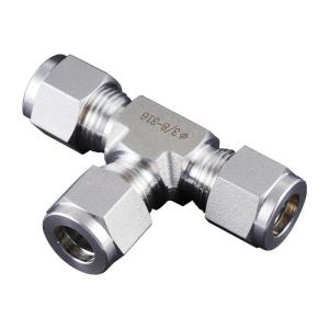 Wholesale 304/316 Stainless Steel Double Ferrule Compression Tube Fittings Tee Customized Support ODM Liquid Medium 1 Piece MOQ from china suppliers