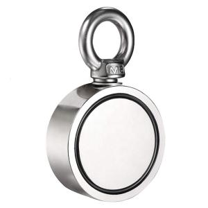 Wholesale Powerful Double-Sided Pull N52 Fishing Magnet with 1000lbs Pull Force and 75mm Diameter from china suppliers